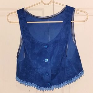 Blue vintage velvet vest